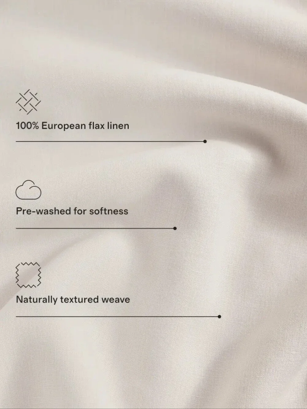 Quince European Linen Duvet Cover King / California King Gray White Stripe EUC